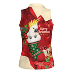 Sulphur-crested Cockatoo Christmas Australia Women Sleeveless Polo Shirt Aussie Xmas Sock Coquette Bow