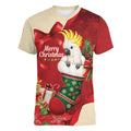 Sulphur-crested Cockatoo Christmas Australia Women V-Neck T-Shirt Aussie Xmas Sock Coquette Bow
