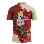 Sulphur-crested Cockatoo Christmas Australia Zipper Polo Shirt Aussie Xmas Sock Coquette Bow