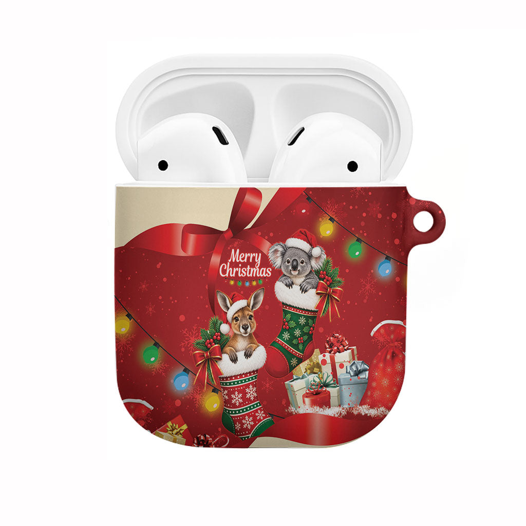 Kangaroo Koala Cockatoo Christmas Australia AirPods Case Aussie Xmas Sock Coquette Bow