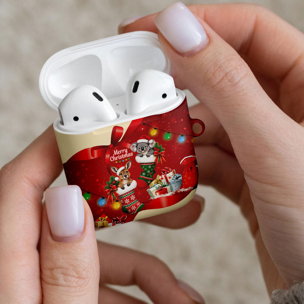 Kangaroo Koala Cockatoo Christmas Australia AirPods Case Aussie Xmas Sock Coquette Bow