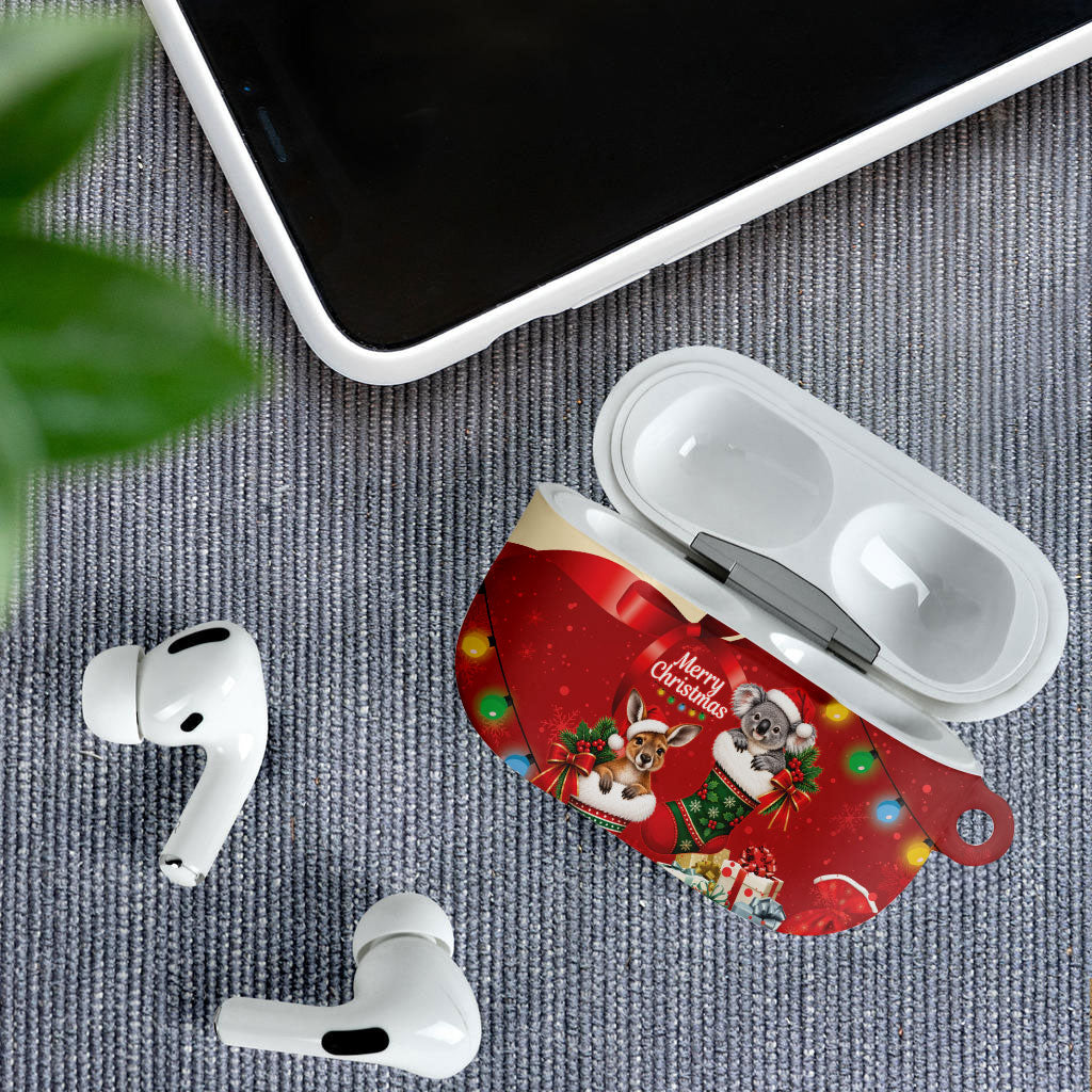 Kangaroo Koala Cockatoo Christmas Australia AirPods Case Aussie Xmas Sock Coquette Bow
