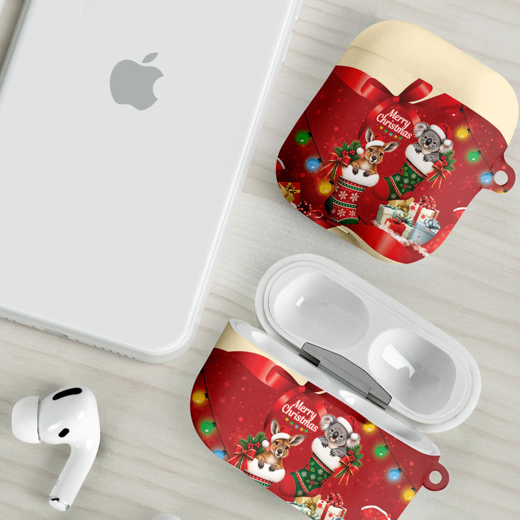 Kangaroo Koala Cockatoo Christmas Australia AirPods Case Aussie Xmas Sock Coquette Bow
