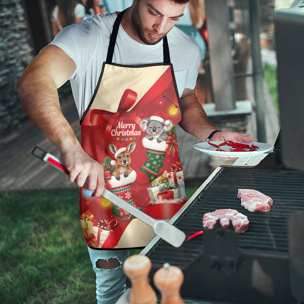 Kangaroo Koala Cockatoo Christmas Australia Apron Aussie Xmas Sock Coquette Bow