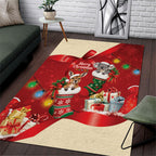 Kangaroo Koala Cockatoo Christmas Australia Area Rug Aussie Xmas Sock Coquette Bow