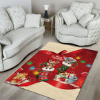 Kangaroo Koala Cockatoo Christmas Australia Area Rug Aussie Xmas Sock Coquette Bow