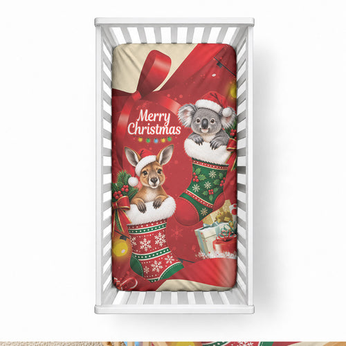 Kangaroo Koala Cockatoo Christmas Australia Baby Bed Cover Aussie Xmas Sock Coquette Bow