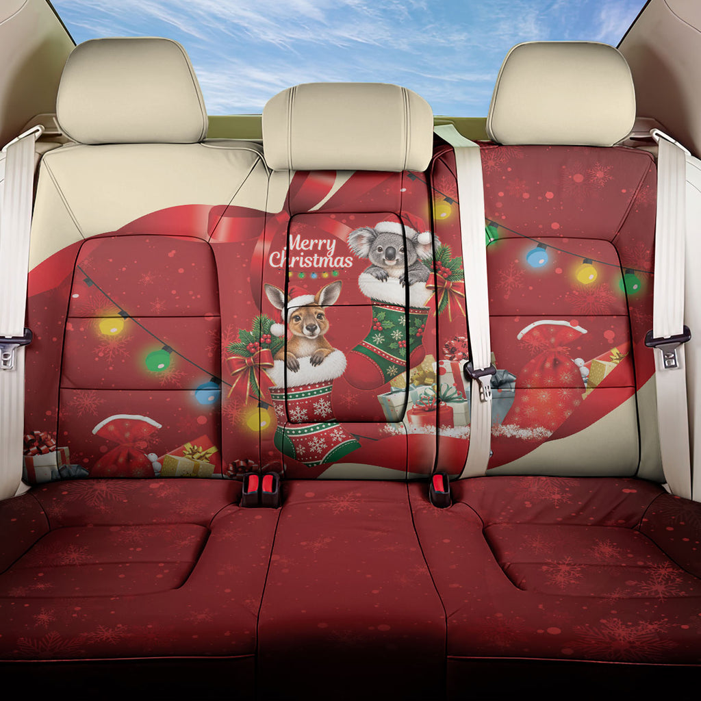 Kangaroo Koala Cockatoo Christmas Australia Back Car Seat Cover Aussie Xmas Sock Coquette Bow