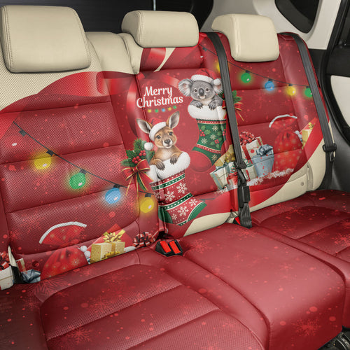 Kangaroo Koala Cockatoo Christmas Australia Back Car Seat Cover Aussie Xmas Sock Coquette Bow