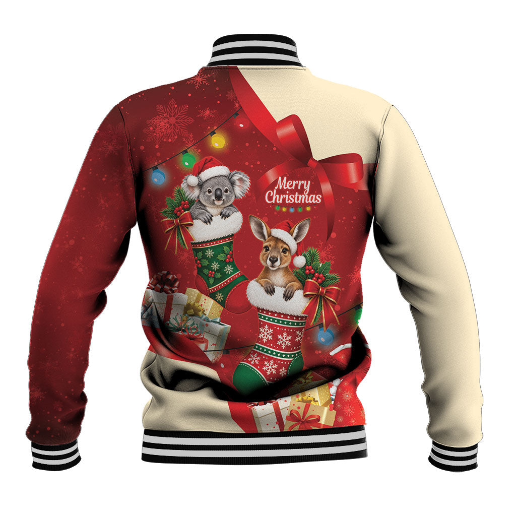 Kangaroo Koala Cockatoo Christmas Australia Baseball Jacket Aussie Xmas Sock Coquette Bow