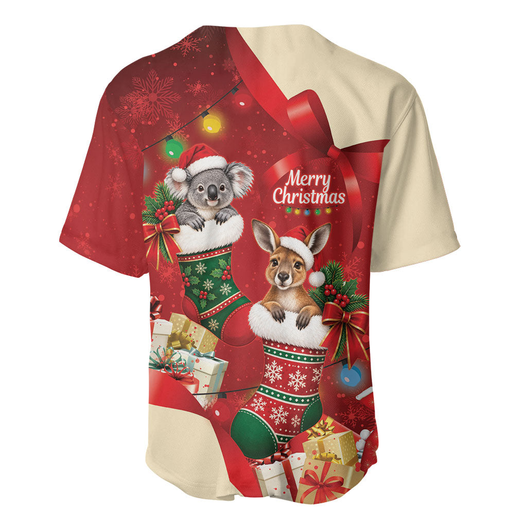 Kangaroo Koala Cockatoo Christmas Australia Baseball Jersey Aussie Xmas Sock Coquette Bow