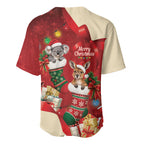 Kangaroo Koala Cockatoo Christmas Australia Baseball Jersey Aussie Xmas Sock Coquette Bow