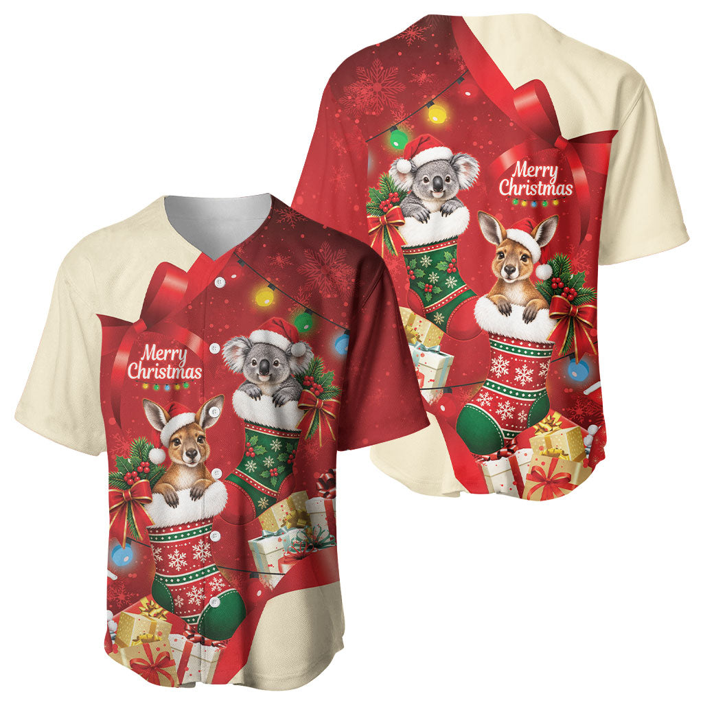 Kangaroo Koala Cockatoo Christmas Australia Baseball Jersey Aussie Xmas Sock Coquette Bow