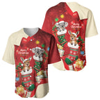 Kangaroo Koala Cockatoo Christmas Australia Baseball Jersey Aussie Xmas Sock Coquette Bow