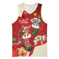 Kangaroo Koala Cockatoo Christmas Australia Basketball Jersey Aussie Xmas Sock Coquette Bow