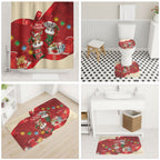 Kangaroo Koala Cockatoo Christmas Australia Bathroom Set Aussie Xmas Sock Coquette Bow