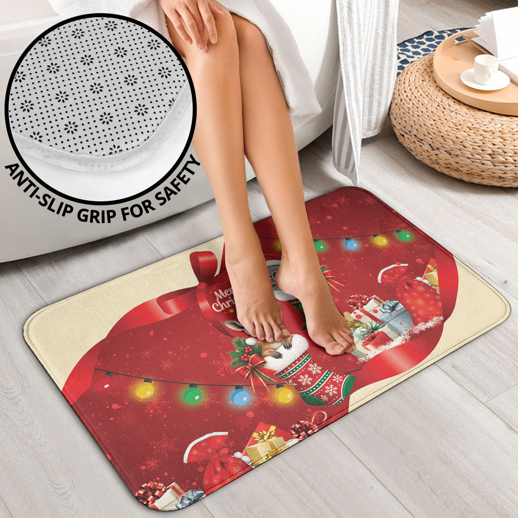 Kangaroo Koala Cockatoo Christmas Australia Bathroom Set Aussie Xmas Sock Coquette Bow