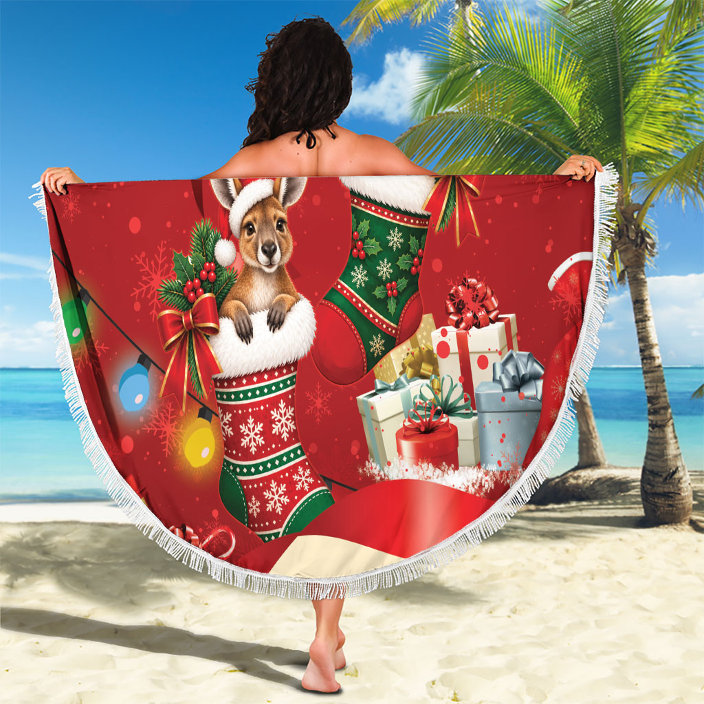 Kangaroo Koala Cockatoo Christmas Australia Beach Blanket Aussie Xmas Sock Coquette Bow