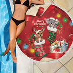 Kangaroo Koala Cockatoo Christmas Australia Beach Blanket Aussie Xmas Sock Coquette Bow