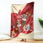 Kangaroo Koala Cockatoo Christmas Australia Blanket Aussie Xmas Sock Coquette Bow