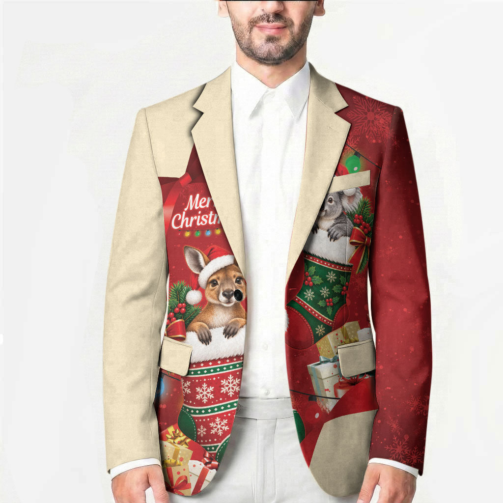 Kangaroo Koala Cockatoo Christmas Australia Blazer Aussie Xmas Sock Coquette Bow