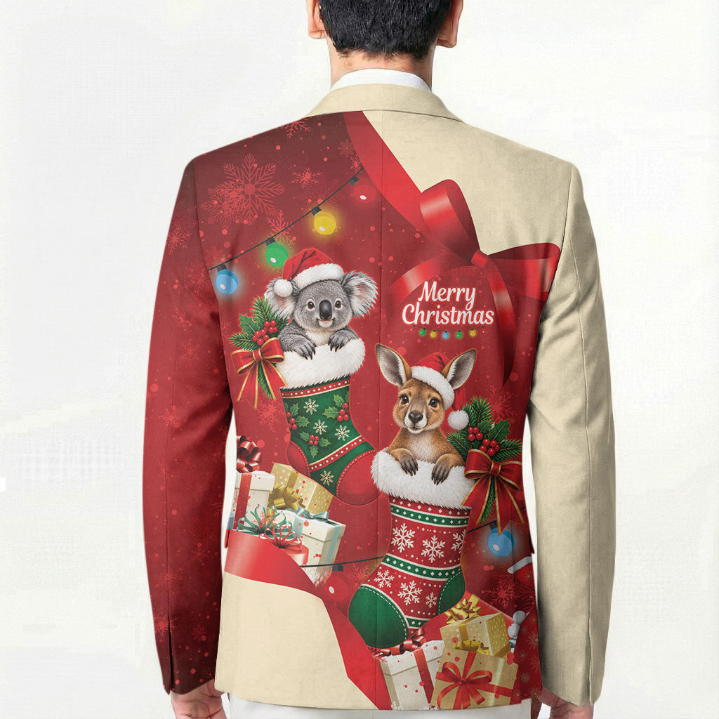 Kangaroo Koala Cockatoo Christmas Australia Blazer Aussie Xmas Sock Coquette Bow