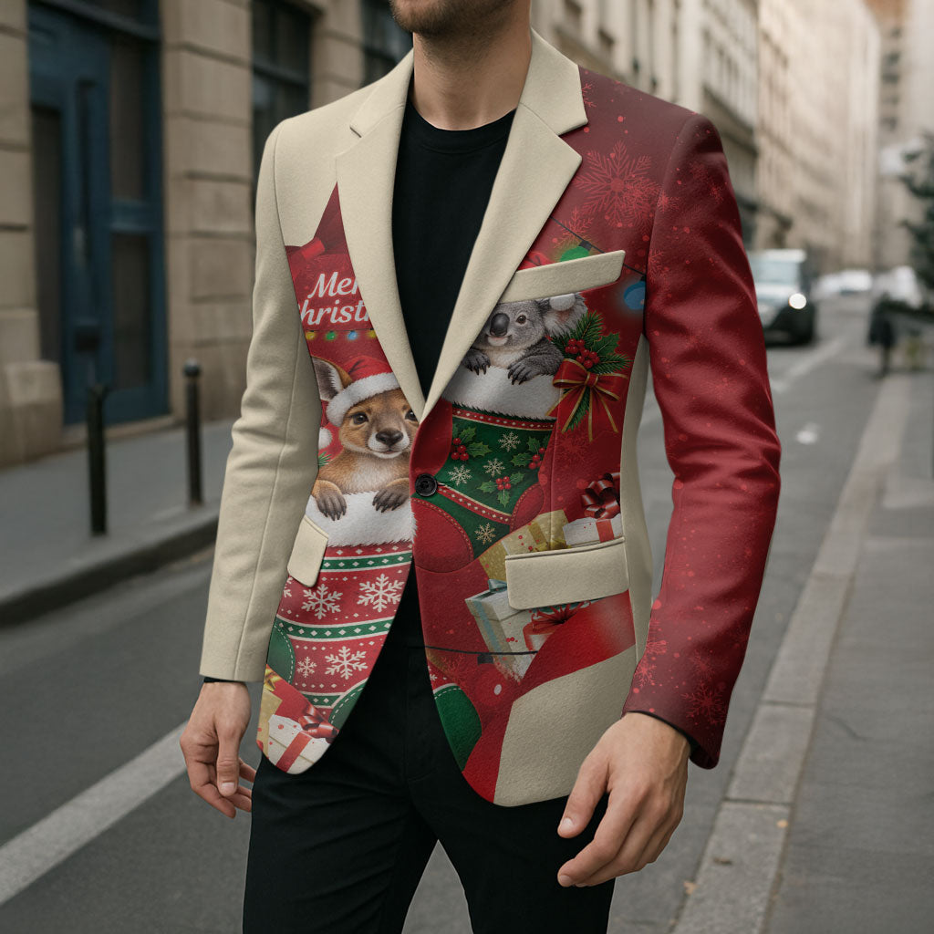 Kangaroo Koala Cockatoo Christmas Australia Blazer Aussie Xmas Sock Coquette Bow