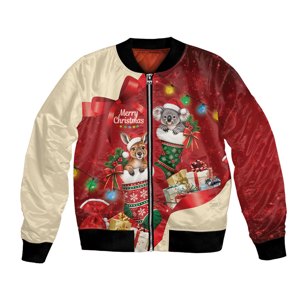 Kangaroo Koala Cockatoo Christmas Australia Bomber Jacket Aussie Xmas Sock Coquette Bow
