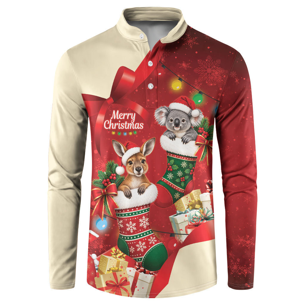 Kangaroo Koala Cockatoo Christmas Australia Button Sweatshirt Aussie Xmas Sock Coquette Bow
