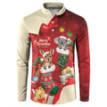Kangaroo Koala Cockatoo Christmas Australia Button Sweatshirt Aussie Xmas Sock Coquette Bow