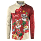 Kangaroo Koala Cockatoo Christmas Australia Button Sweatshirt Aussie Xmas Sock Coquette Bow