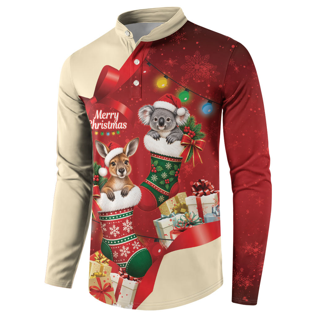 Kangaroo Koala Cockatoo Christmas Australia Button Sweatshirt Aussie Xmas Sock Coquette Bow