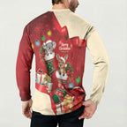 Kangaroo Koala Cockatoo Christmas Australia Button Sweatshirt Aussie Xmas Sock Coquette Bow