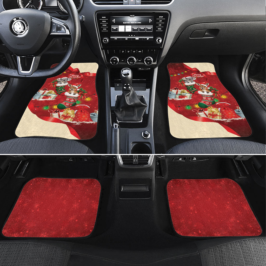 Kangaroo Koala Cockatoo Christmas Australia Car Mats Aussie Xmas Sock Coquette Bow
