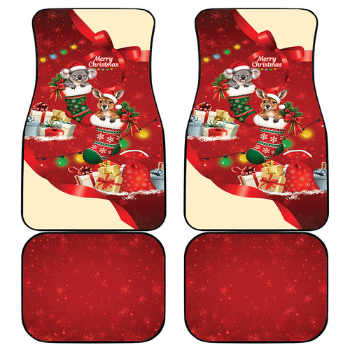 Kangaroo Koala Cockatoo Christmas Australia Car Mats Aussie Xmas Sock Coquette Bow