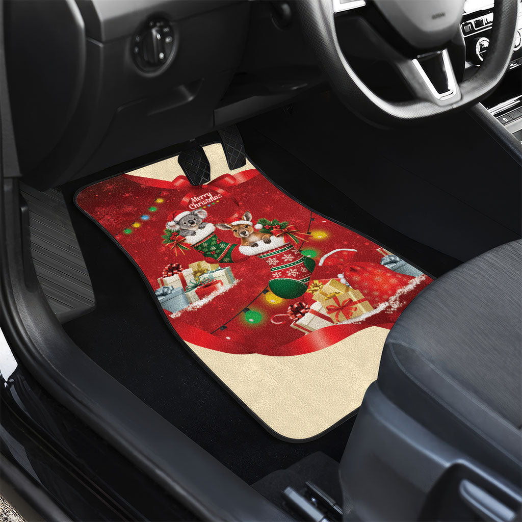 Kangaroo Koala Cockatoo Christmas Australia Car Mats Aussie Xmas Sock Coquette Bow