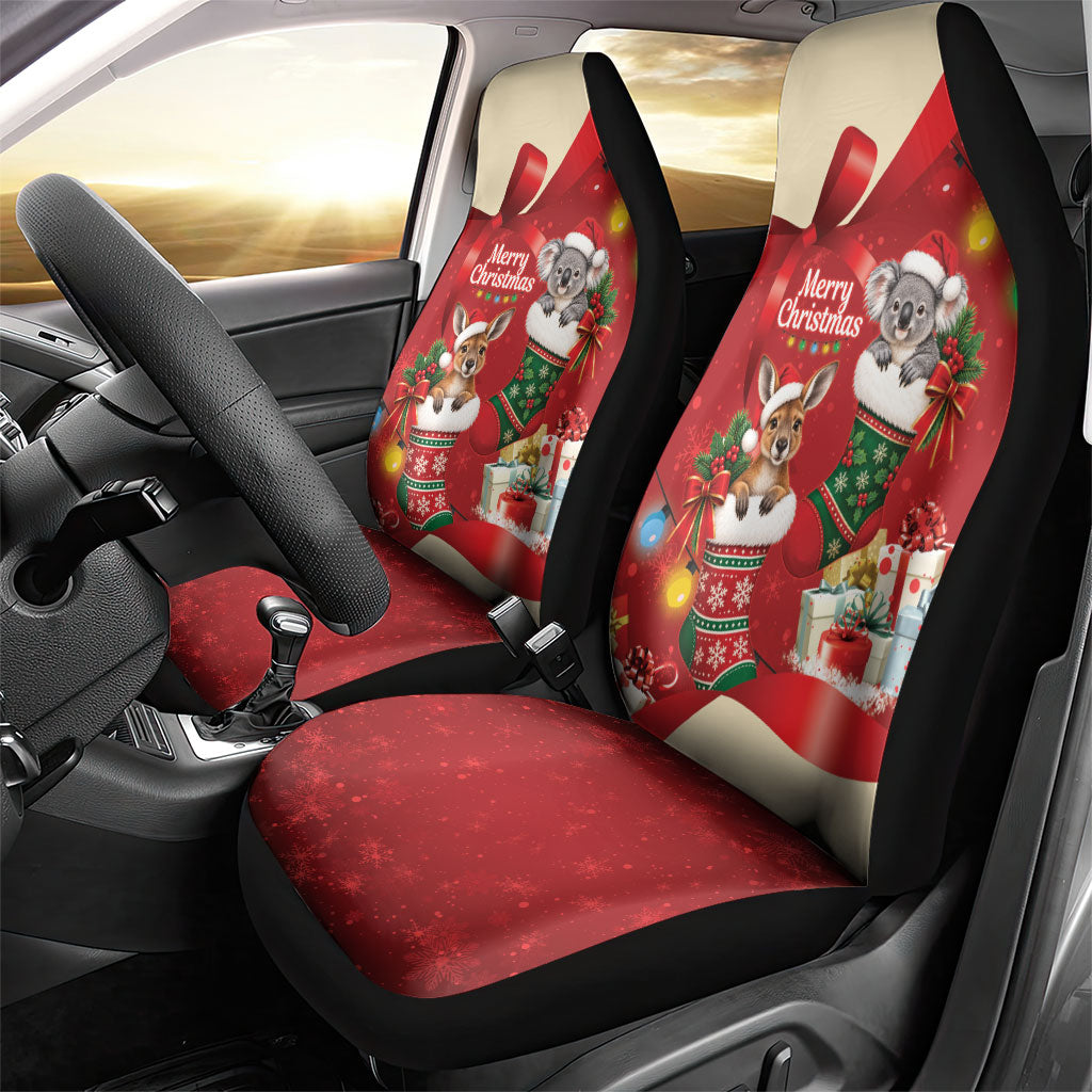 Kangaroo Koala Cockatoo Christmas Australia Car Seat Cover Aussie Xmas Sock Coquette Bow