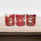 Kangaroo Koala Cockatoo Christmas Australia Ceramic Mug Aussie Xmas Sock Coquette Bow