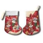 Kangaroo Koala Cockatoo Christmas Australia Christmas Stocking Aussie Xmas Sock Coquette Bow