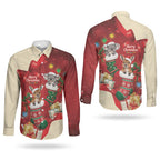 Kangaroo Koala Cockatoo Christmas Australia Couples Matching Off Shoulder Short Dress and Long Sleeve Button Shirt Aussie Xmas Sock Coquette Bow