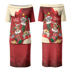 Kangaroo Koala Cockatoo Christmas Australia Couples Matching Puletasi and Long Sleeve Button Shirt Aussie Xmas Sock Coquette Bow