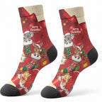 Kangaroo Koala Cockatoo Christmas Australia Crew Socks Aussie Xmas Sock Coquette Bow