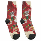 Kangaroo Koala Cockatoo Christmas Australia Crew Socks Aussie Xmas Sock Coquette Bow