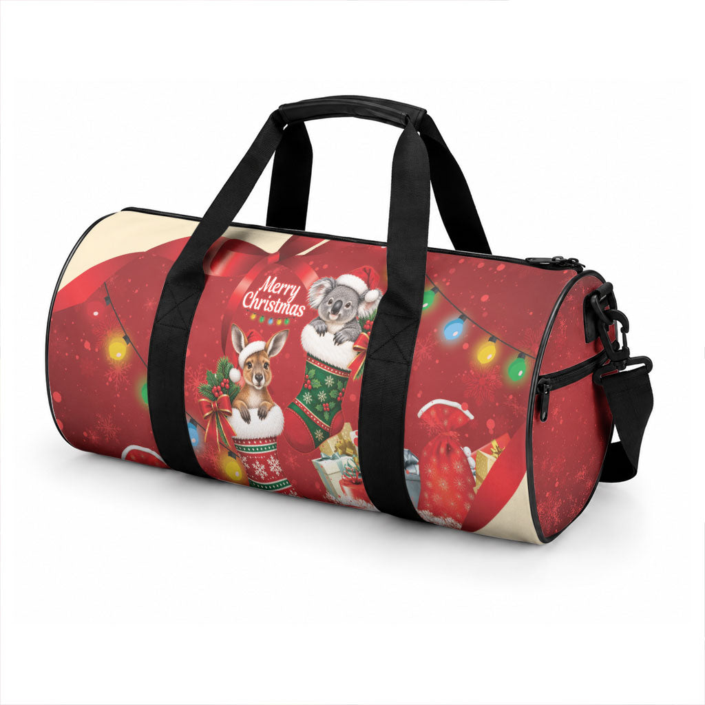 Kangaroo Koala Cockatoo Christmas Australia Duffle Bag Aussie Xmas Sock Coquette Bow