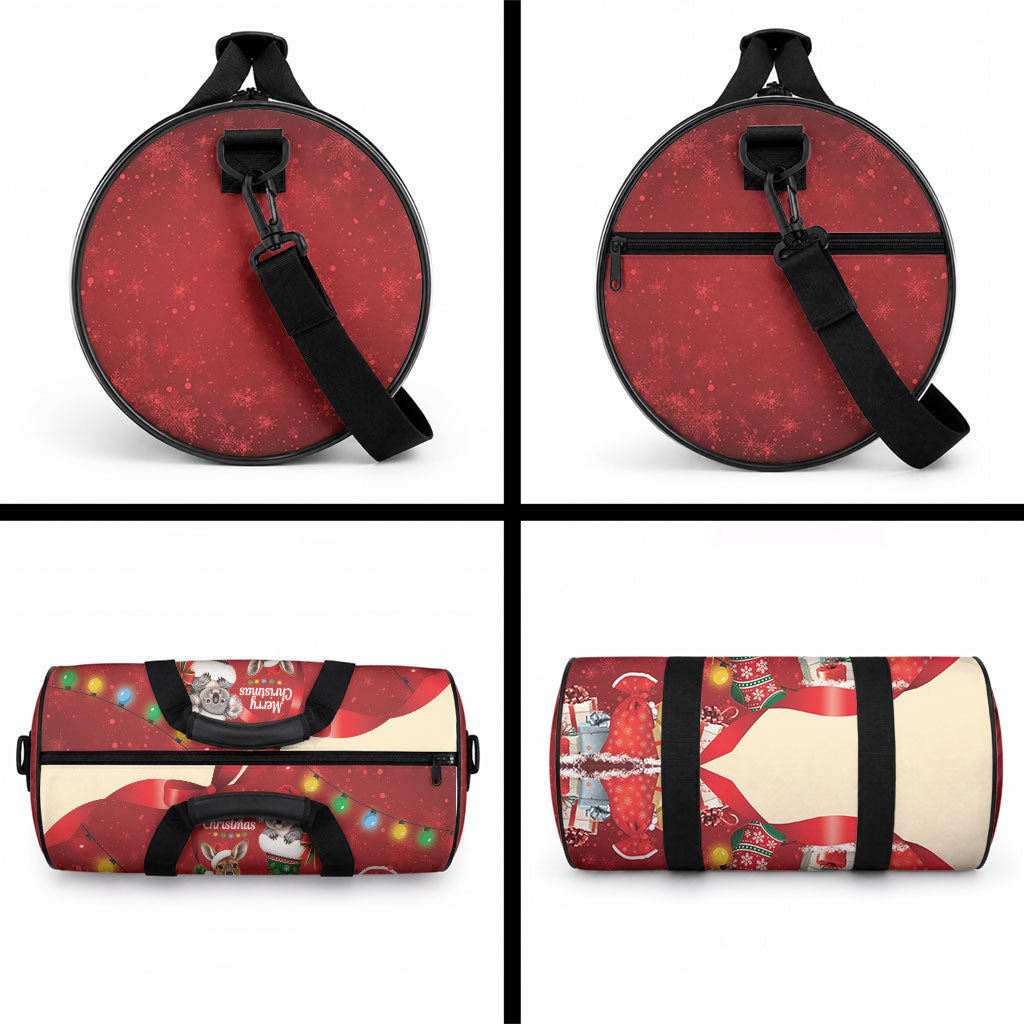 Kangaroo Koala Cockatoo Christmas Australia Duffle Bag Aussie Xmas Sock Coquette Bow