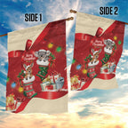 Kangaroo Koala Cockatoo Christmas Australia Garden Flag Aussie Xmas Sock Coquette Bow