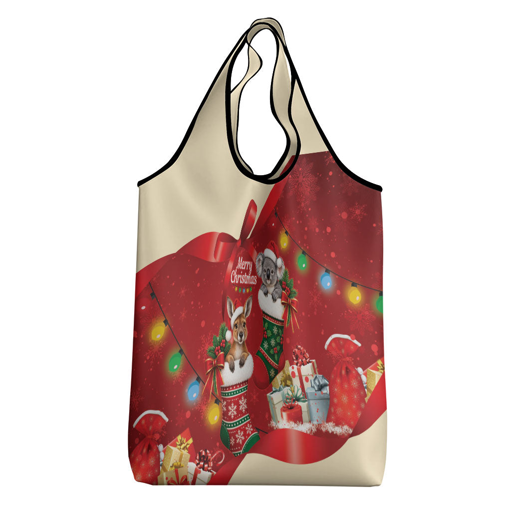 Kangaroo Koala Cockatoo Christmas Australia Grocery Bag Aussie Xmas Sock Coquette Bow