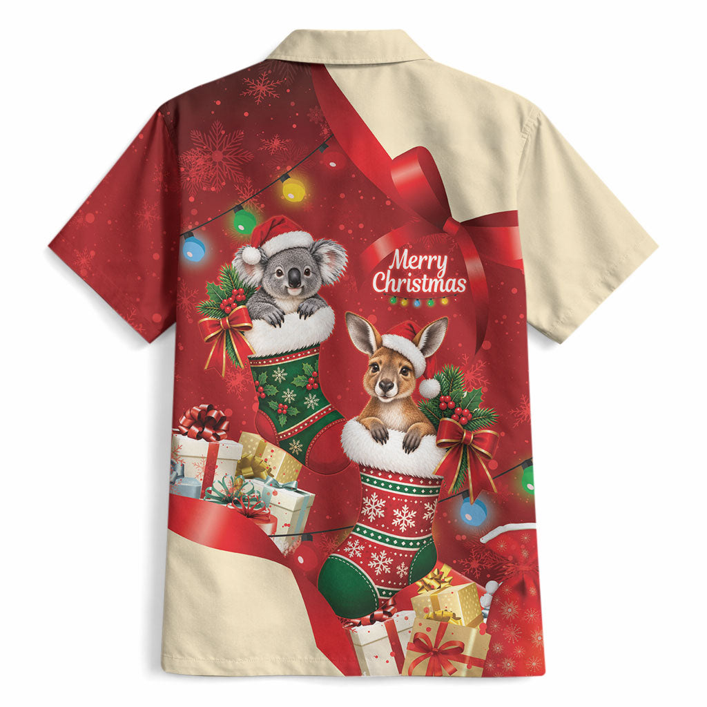 Kangaroo Koala Cockatoo Christmas Australia Hawaiian Shirt Aussie Xmas Sock Coquette Bow