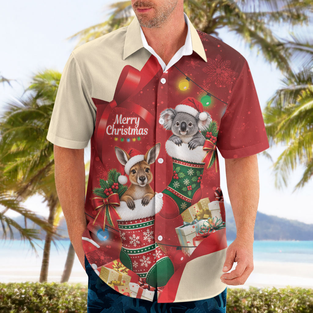 Kangaroo Koala Cockatoo Christmas Australia Hawaiian Shirt Aussie Xmas Sock Coquette Bow