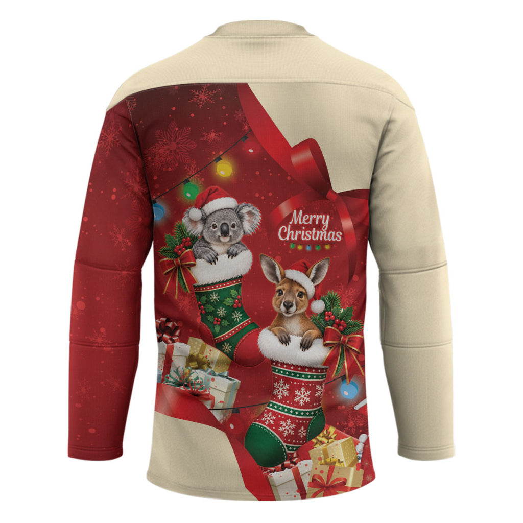Kangaroo Koala Cockatoo Christmas Australia Hockey Jersey Aussie Xmas Sock Coquette Bow